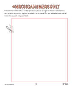 Image of a blank worksheet titled Hashtag Wrong Answers Only.