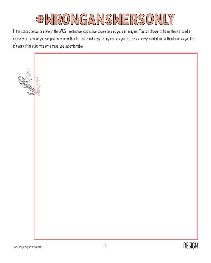 Image of a blank worksheet titled Hashtag Wrong Answers Only.