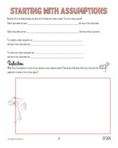 Image of a blank worksheet titled Starting With Assumptions.