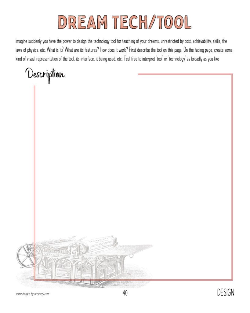 Image of a blank worksheet titled Dream Tech/Tool.