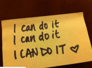 Photo of a sticky note that reads "I can do it" three times.