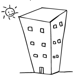 line drawing of apartment building
