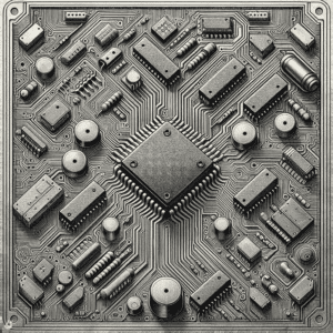 Decorative image of a microchip.