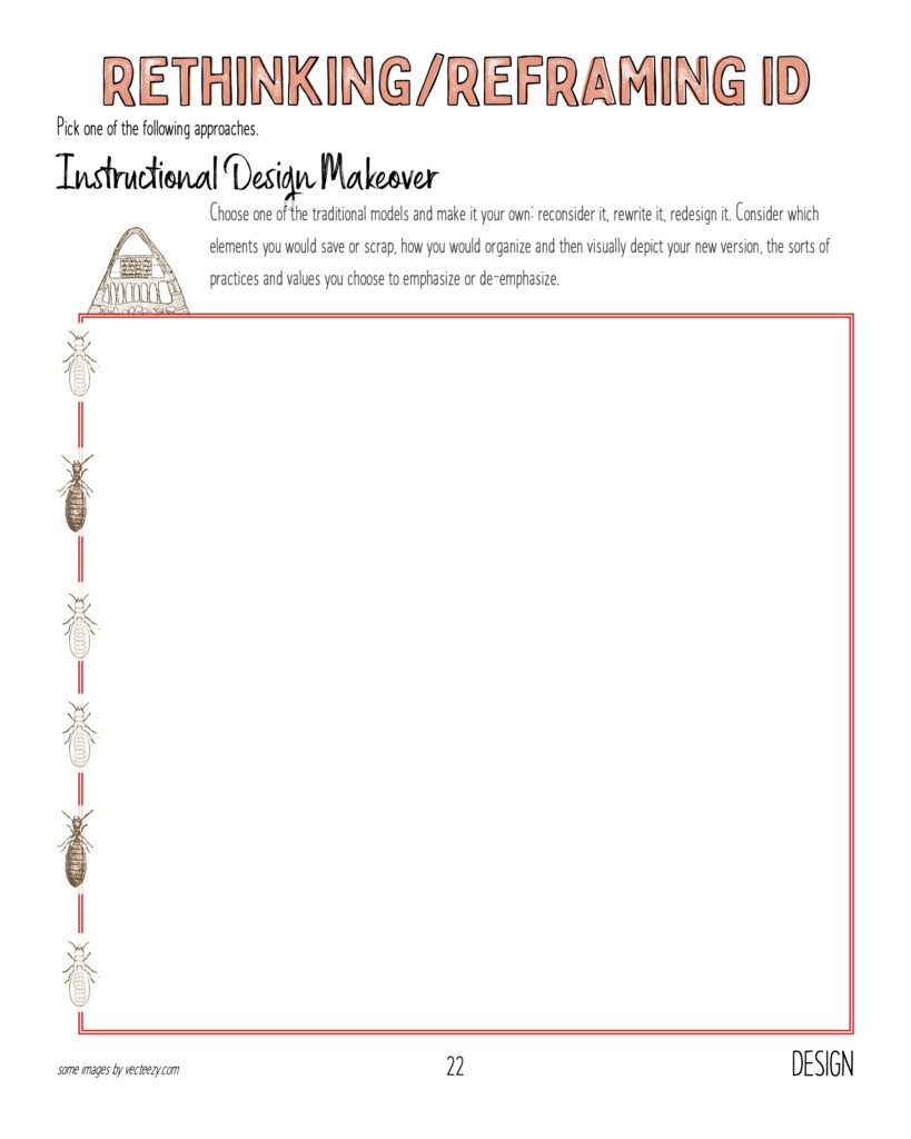 Image of a blank worksheet titled Rethinking/Reframing ID.