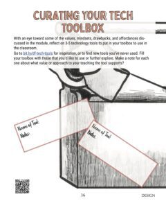 Image of a blank worksheet titled Curating Your Tech Toolbox.
