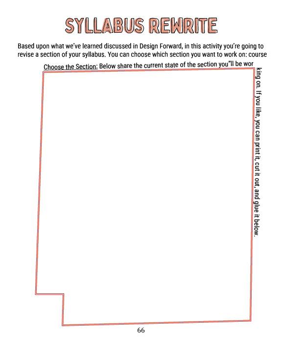 Image of a blank worksheet titled Syllabus Rewrite.