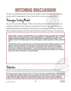 Image of a completed worksheet titled Ditching Discussion.