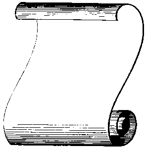 Black sketch of parchment paper.